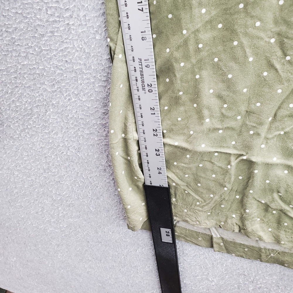 Torrid Women Pants 3 Green Polka Dot Wide-Leg Cropped 28" Inseam - Picture 7 of 10
